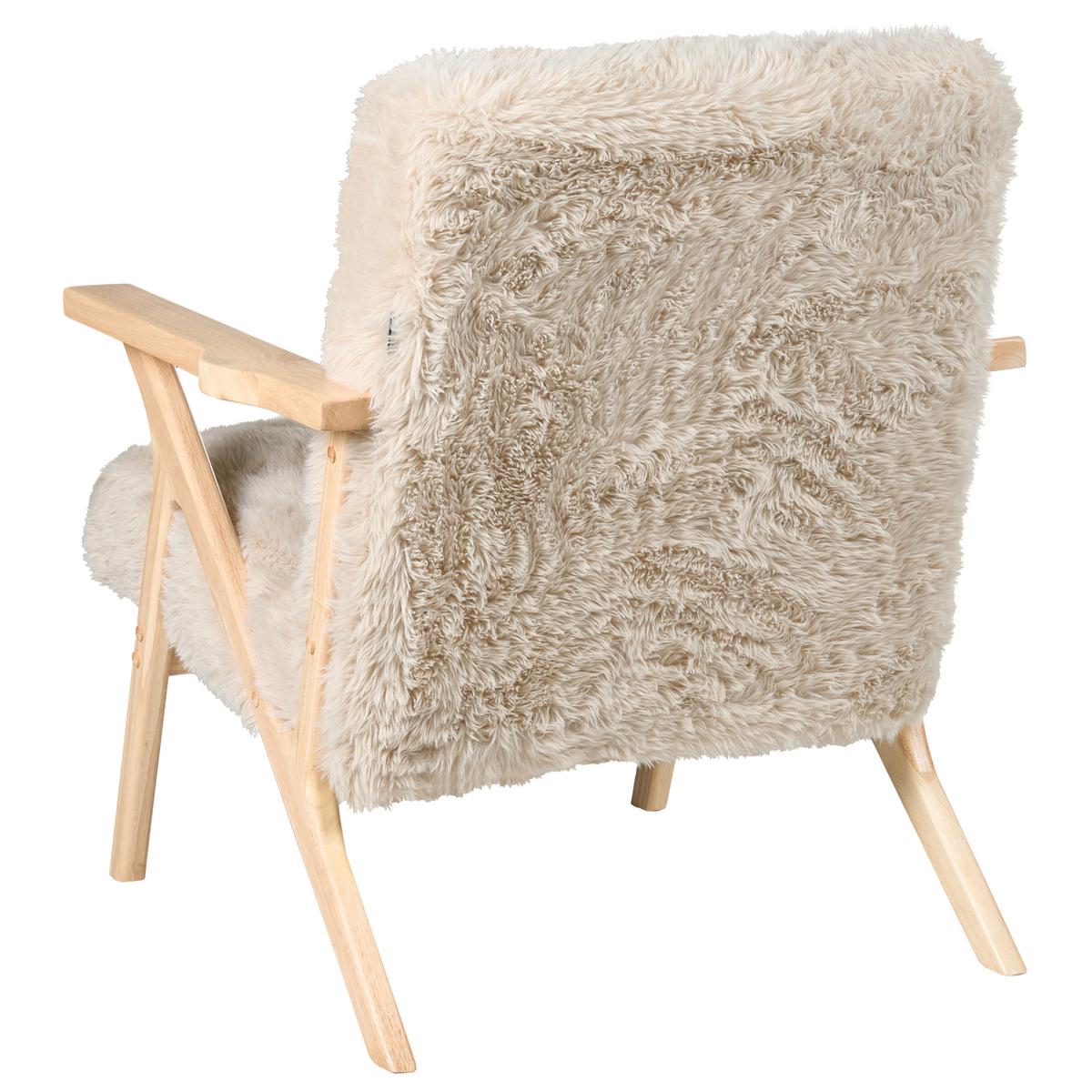 SESSEL Hellbeige Kisa - Beige/Braun, Kunststoff (74/84/80cm) - Beliani