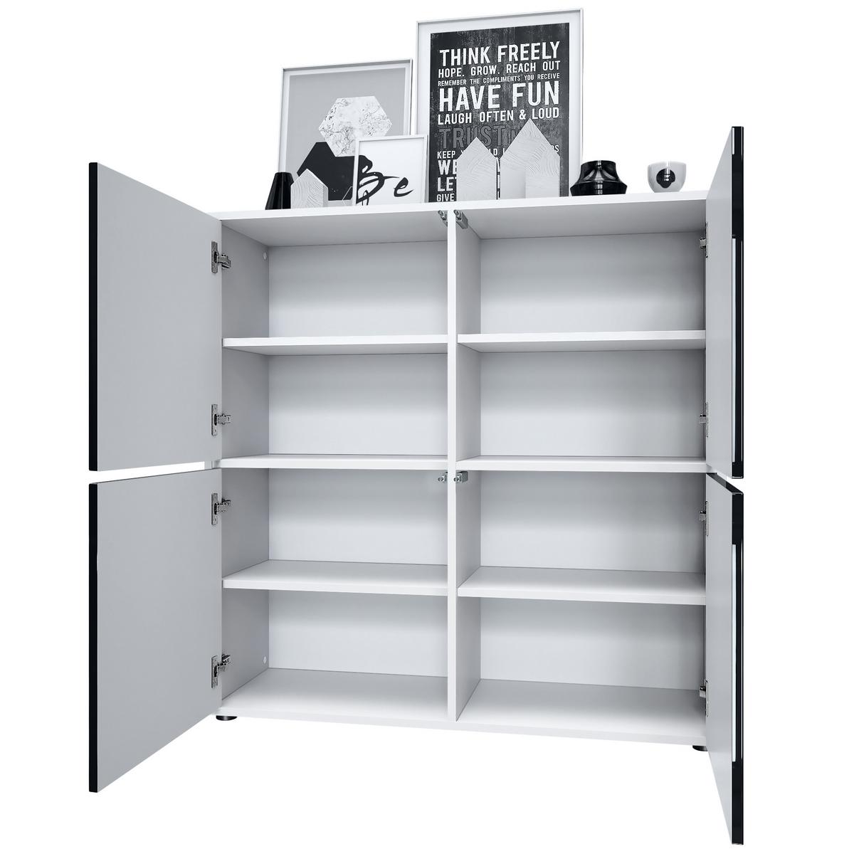 HIGHBOARD Cuba Türen in Weiß matt - Weiß, Holzwerkstoff (104/105.5/35.5cm) - Vladon