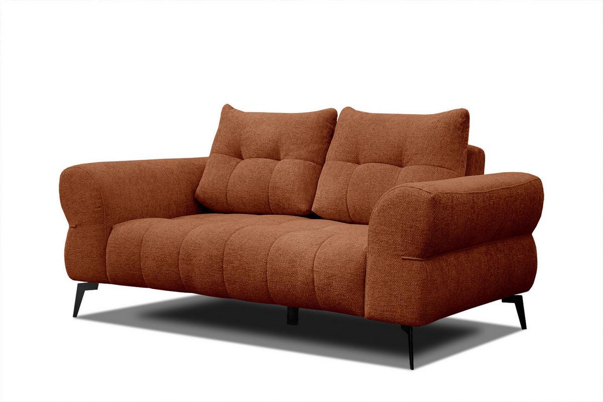 SOFA SALVINI 2-Sitzer, dunkelorange - Dunkelorange/Schwarz, Holzwerkstoff/Textil (176/88/99cm) - Wozimo