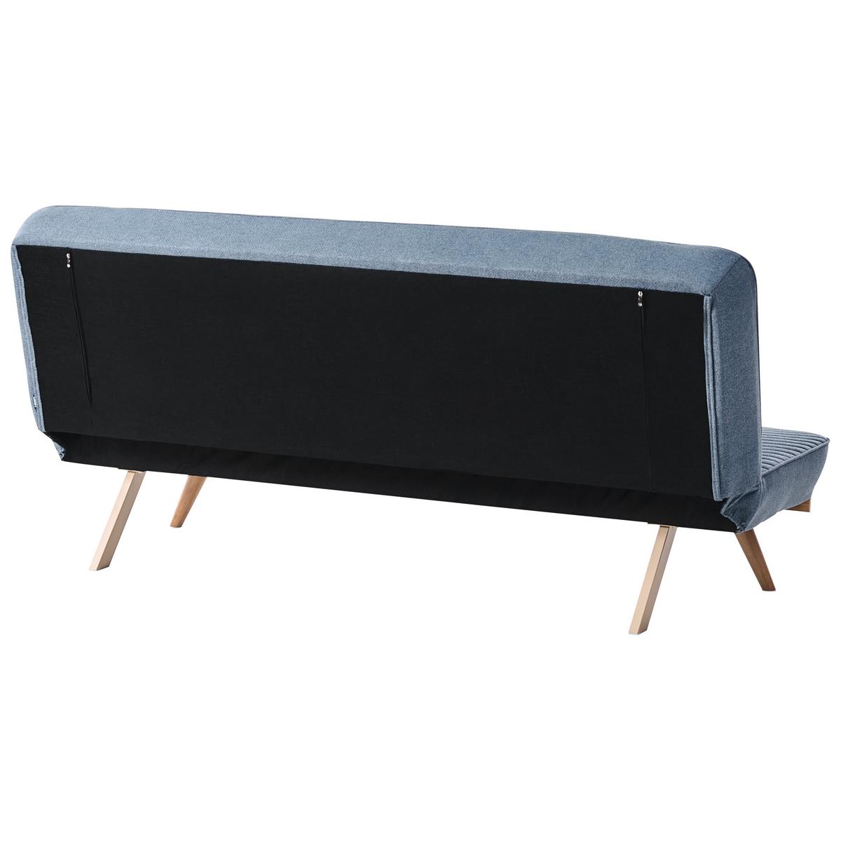 SCHLAFSOFA 191/108 cm Blau Kalfafel - Blau/Braun, Textil (191/84/73cm) - Beliani