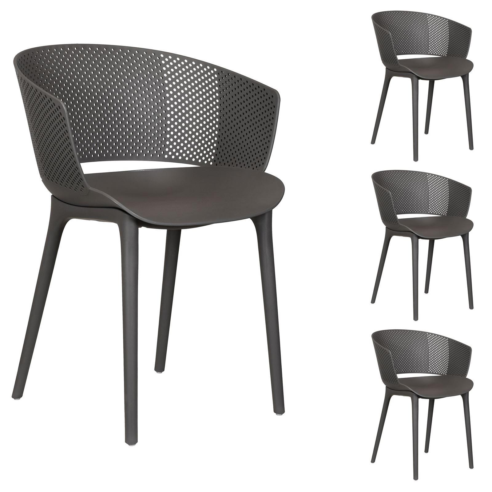 GARTENSTÜHLE OLINDO 4er-Set grau - Grau, Textil (43/81/47cm) - IDIMEX