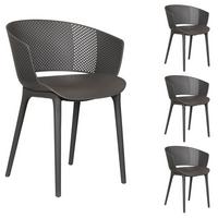 GARTENSTÜHLE OLINDO 4er-Set grau - Grau, Textil (43/81/47cm) - IDIMEX