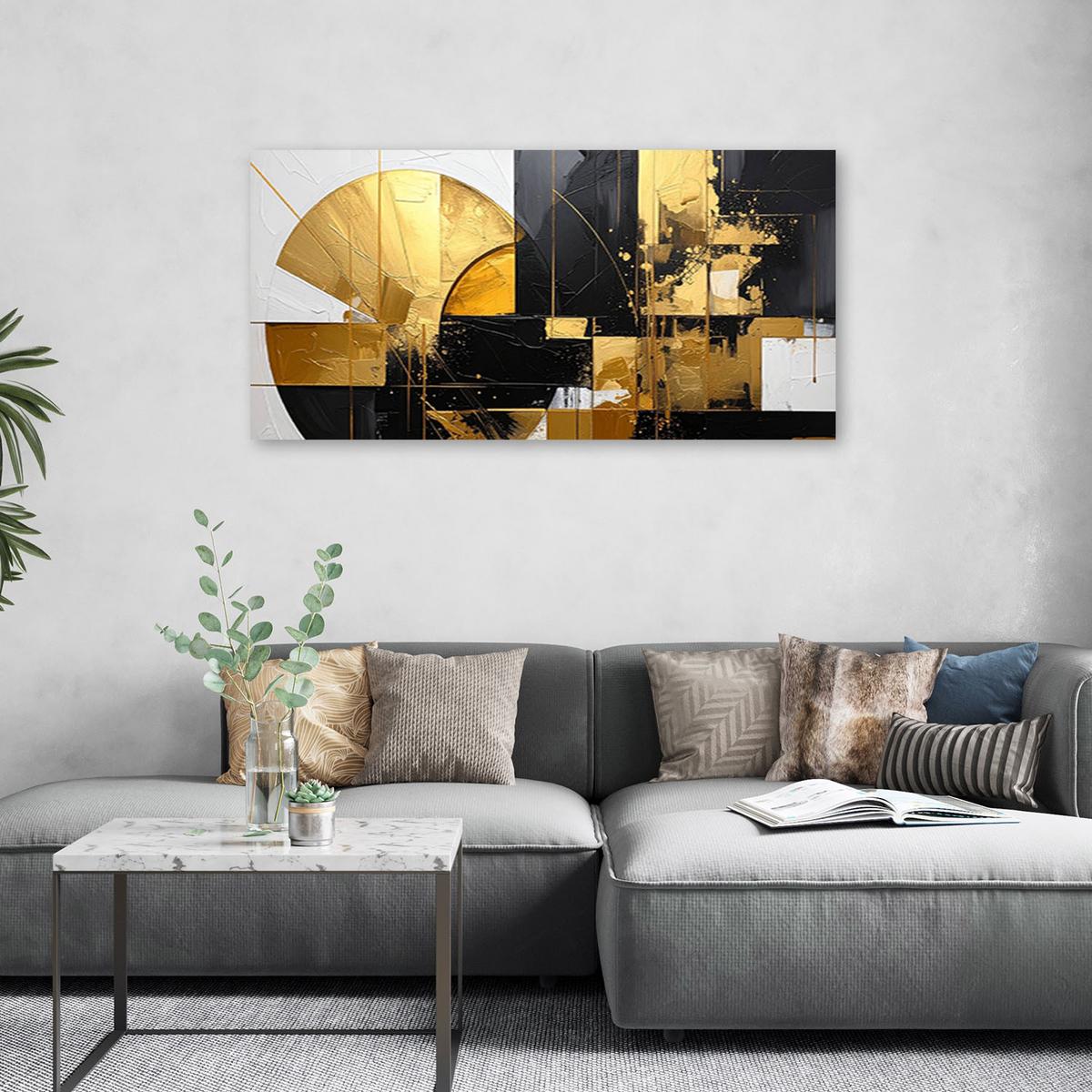 LEINWANDBILD 3D und geometrisch 80x40cm - Goldfarben, Textil (80/40cm) - Feeby