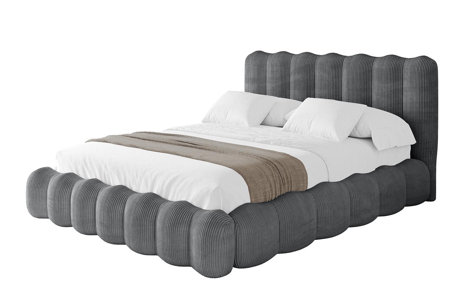 POLSTERBETT mit Bettkasten und Lattenrost, Boxbett ohne Matratze - SORA 180x200 Dunkelgrau - Anthrazit, Holzwerkstoff/Textil (180/200cm) - ALTDECOR