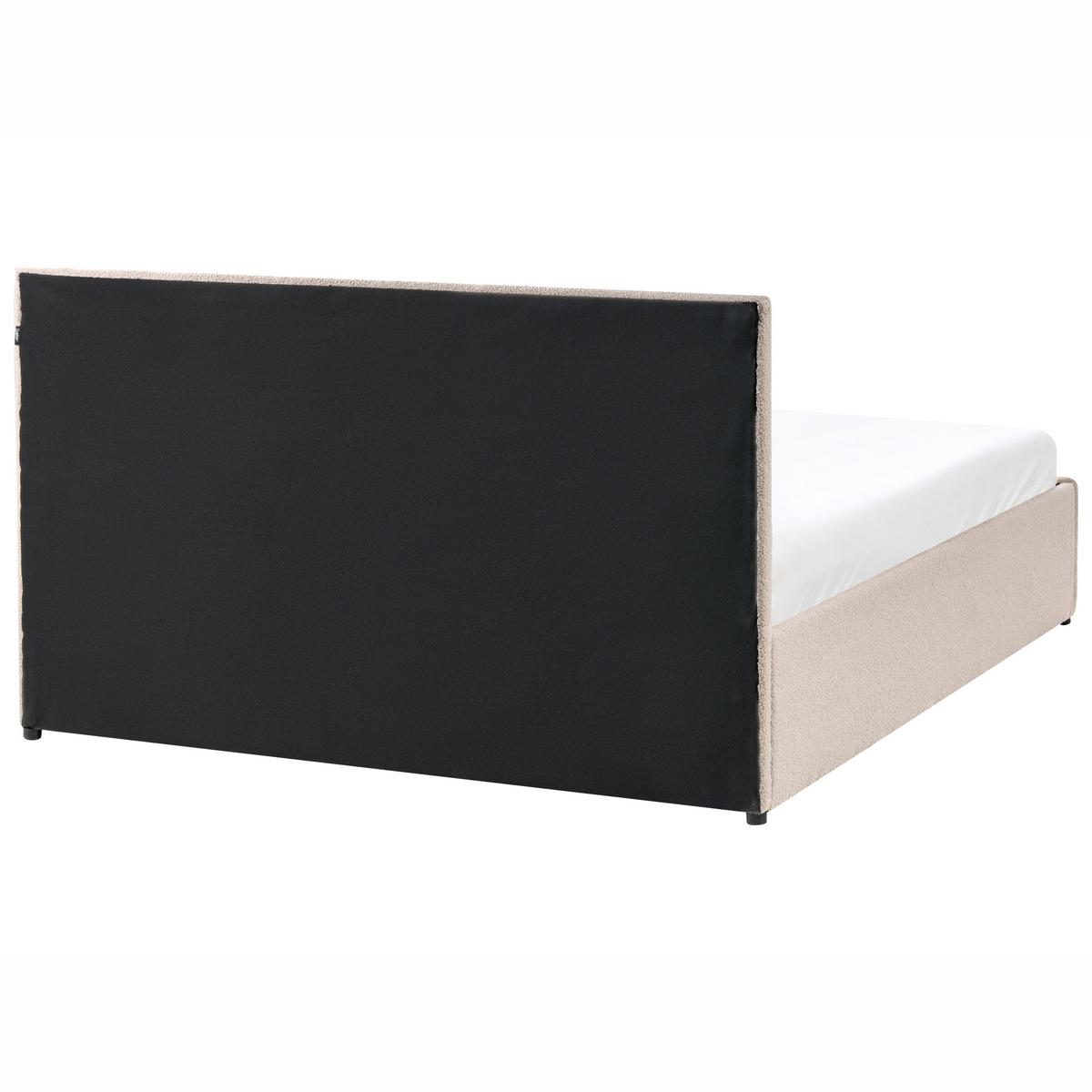 BETT mit Stauraum 140/200 cm Bouclé Beige Massognes - Beige, Textil (140/200cm) - Beliani