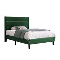 EINZELBETT Dunkelgrün 90/200 cm - Grün, Holzwerkstoff/Textil - Urban Meuble