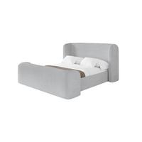 POLSTERBETT mit Bettkasten, Fußteil und Lattenrost, Bett mit Matratze H3/H4 - ESTI-Z 180x200 Grau - Alufarben, Holzwerkstoff/Textil (180/200cm) - ALTDECOR