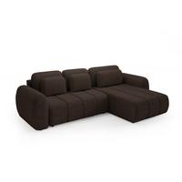 ECKSOFA Caria Mit Schlaffunktion - Braun, Holzwerkstoff/Textil (304/190cm) - Fun Möbel
