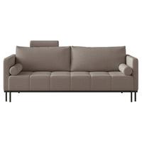 SCHLAFSOFA Skilia mit Schlaffunktion, 3-Sitzer 224 cm - Graubraun/Schwarz, Textil/Metall (224/85/102cm) - Selsey