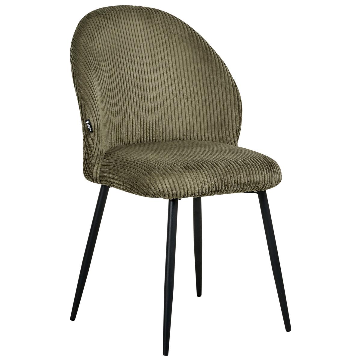 ESSZIMMERSTUHL 2er-Set Grün Eloy - Dunkelgrün/Schwarz, Textil (52/86/43cm) - Beliani