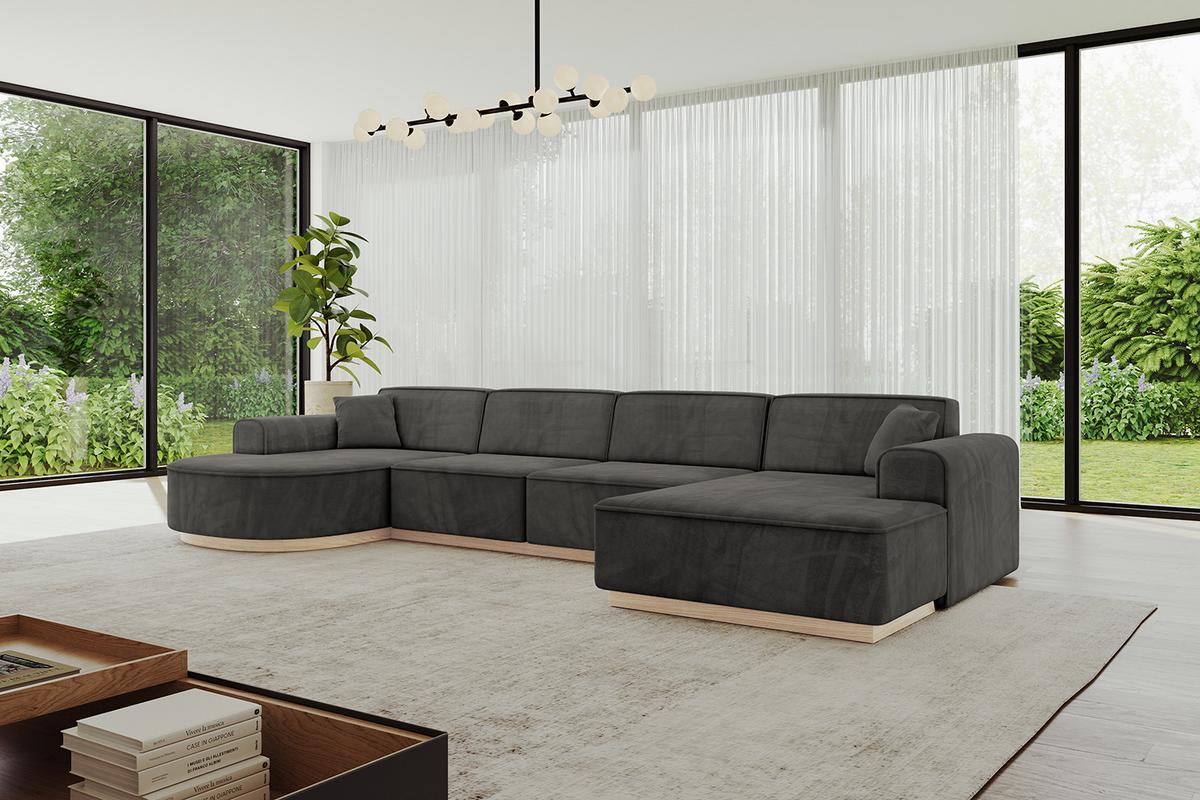 WOHNLANDSCHAFT ARRIO-U2 303x171x83 cm Anthrazit - Anthrazit, Holzwerkstoff/Textil (388/83/171cm) - ALTDECOR