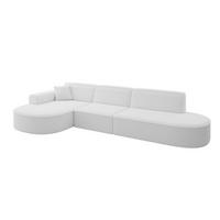 ECKSOFA Ottomane Links MARI-L2 - 328x171x79 cm Weiß Bouclé - Schwarz/Weiß, Holzwerkstoff/Kunststoff (165/321cm) - ALTDECOR