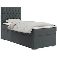 BOXBETT PERA 90/200 Dunkelgrau Struktur - H3 - Links Seite - Dunkelgrau, Holz/Textil (90/200cm) - MKS
