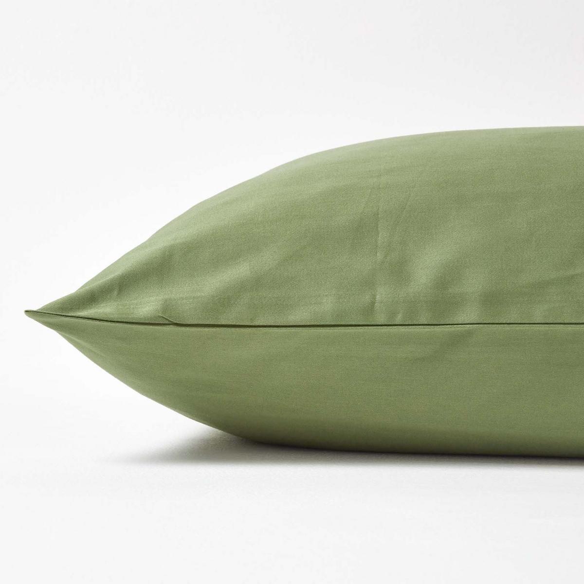 BIO-KISSENBEZUG Satin, Fadendichte 400 - Grün, Textil (80/80cm) - Homescapes