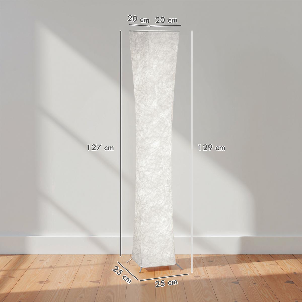 STEHLAMPE Wohnzimmer Dimmbar mit Schirm Warmweiß Lichtfarbe Led - Multicolor, Metall (25/25/129cm) - HOMCOM