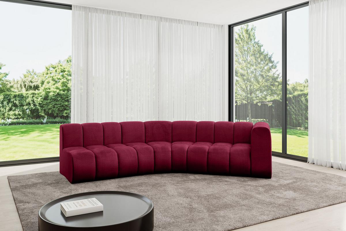 ECKSOFA modulares Sofa Karex-L1 - 308x194x70 cm Bordeauxrot - Bordeaux, Holzwerkstoff/Textil (308/194cm) - ALTDECOR