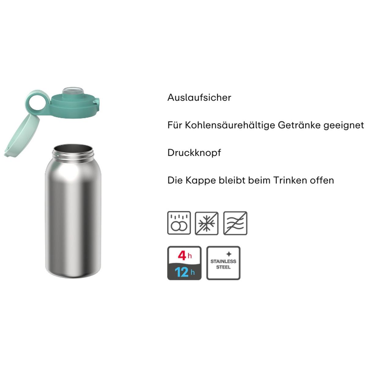 ISOLIERFLASCHE MIT KLAPPDECKEL Campus Frozen Friends 500 ml - Blau/Lila, Kunststoff/Metall (0.5L) - Mepal
