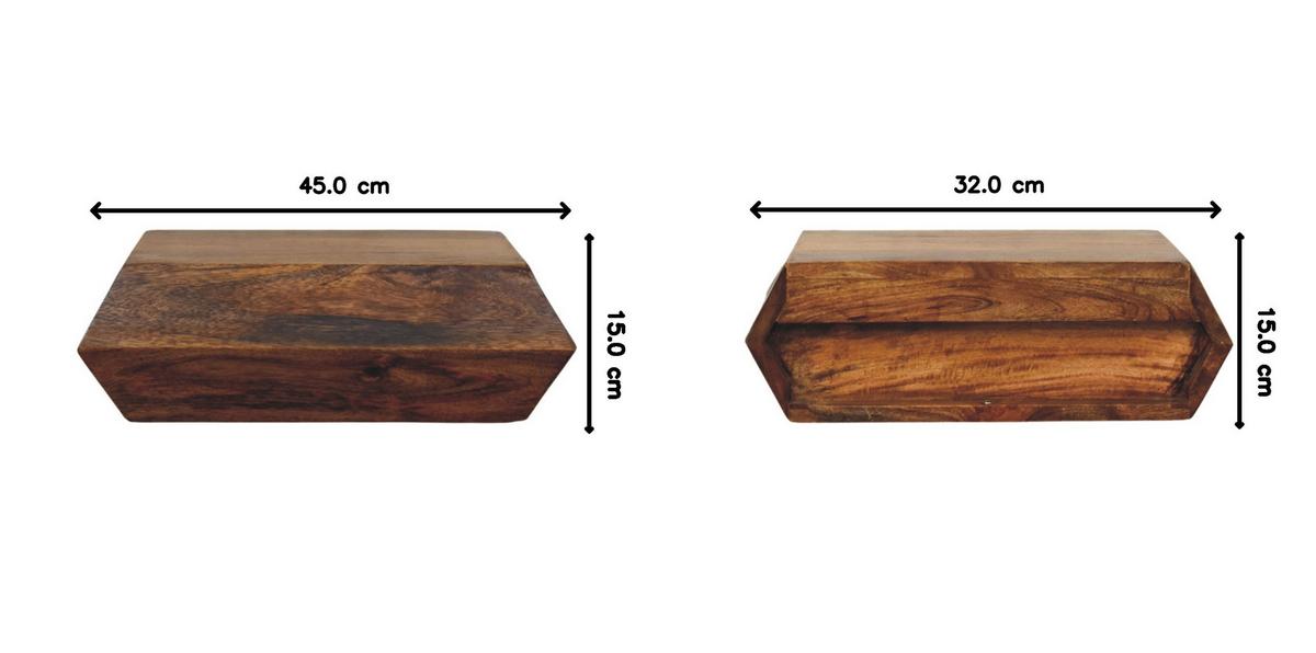 NACHTTISCH mit Golden-Teak-Finish, 1 Schublade, braun - Braun, Holz (45/15/32cm) - Artisan Furniture