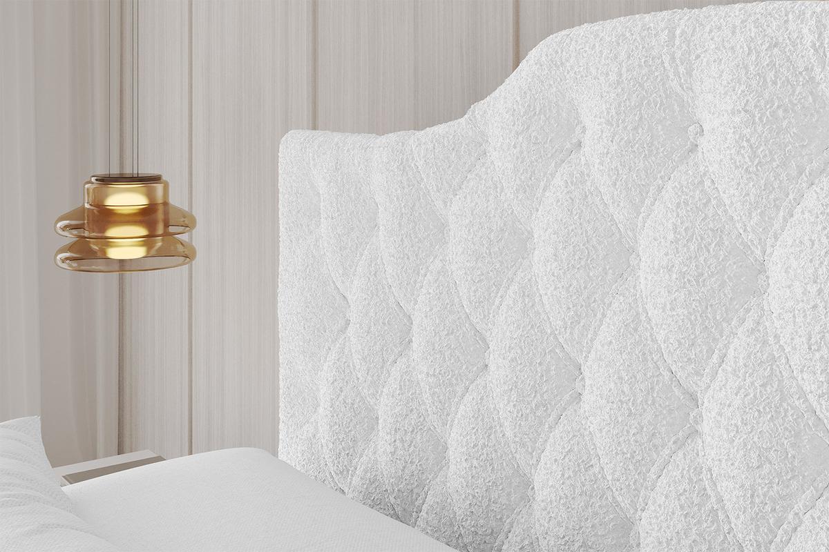 POLSTERBETT mit Bettkasten, Fußteil und Lattenrost, Boxbett mit Matratze H3/H4 - FALIO-Z 120x200 Weiß - Weiß, Holzwerkstoff/Textil (120/200cm) - ALTDECOR