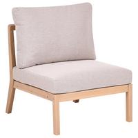 1-SITZER Garten-Sesselmodul Akazienholz Hellbraun Rivello - Hellbraun/Beige, Holz (66/84/80cm) - Beliani