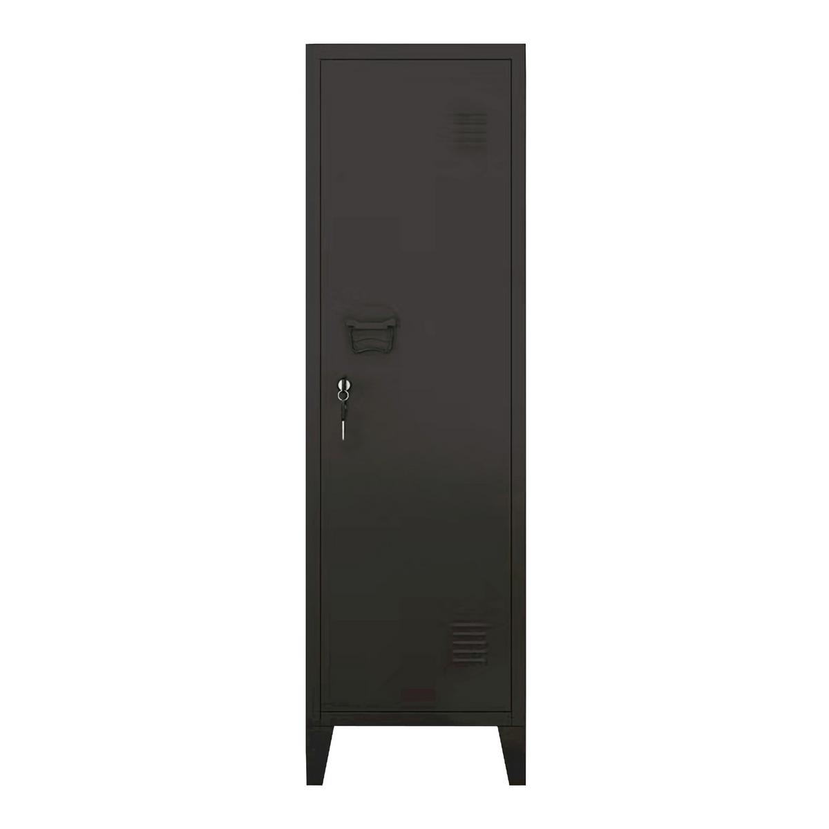 EINZELSPIND Kurikka - Schwarz, Metall (38/137/38cm) - [en.casa]