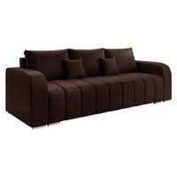 SCHLAFSOFA Pufetto - Dunkelbraun/Silberfarben, Holz/Textil (244/86/90cm) - MIRJAN24