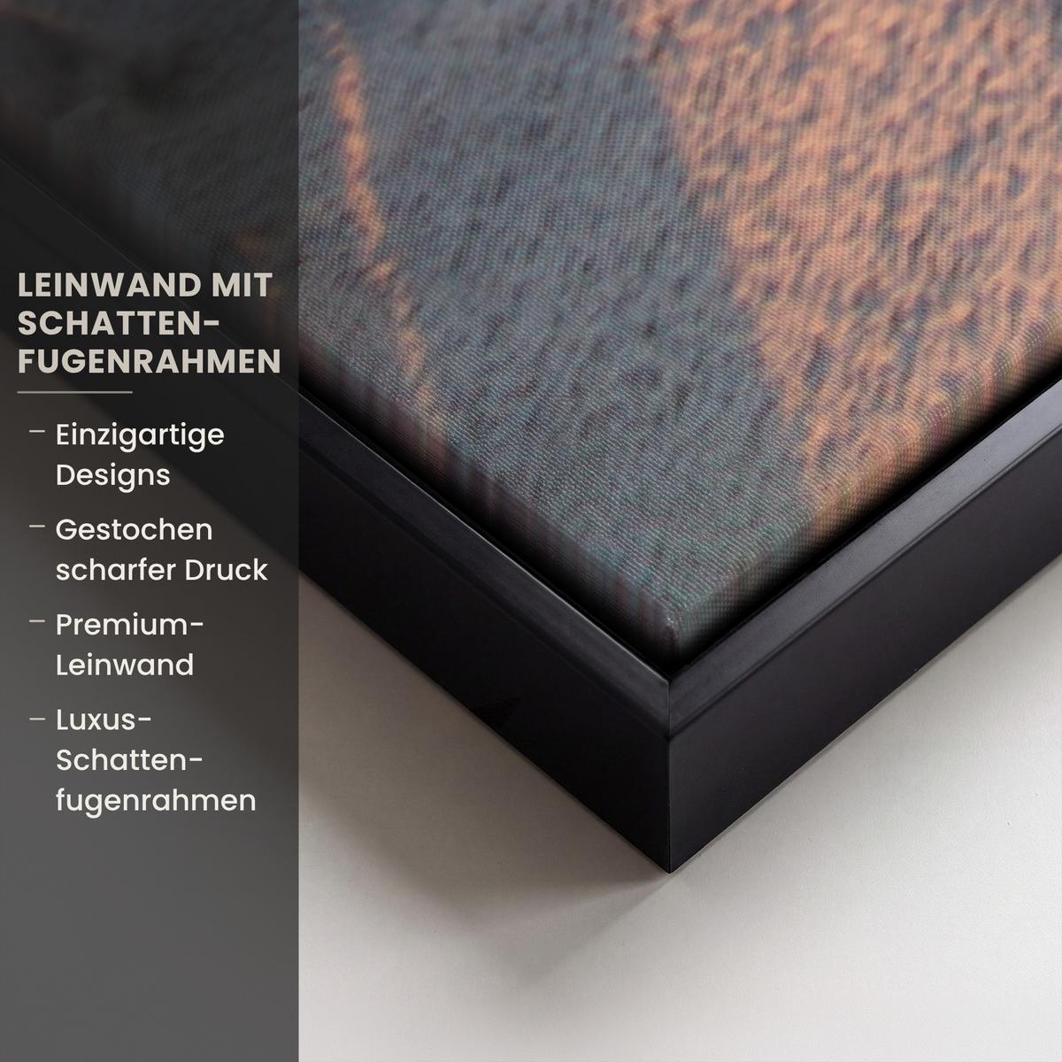 LEINWAND Bilder mit Rahmen - Strand - Meer - Düne - Sonnenuntergang - Landschaft - 90x140 - Beige, Textil (90/140cm) - MuchoWow