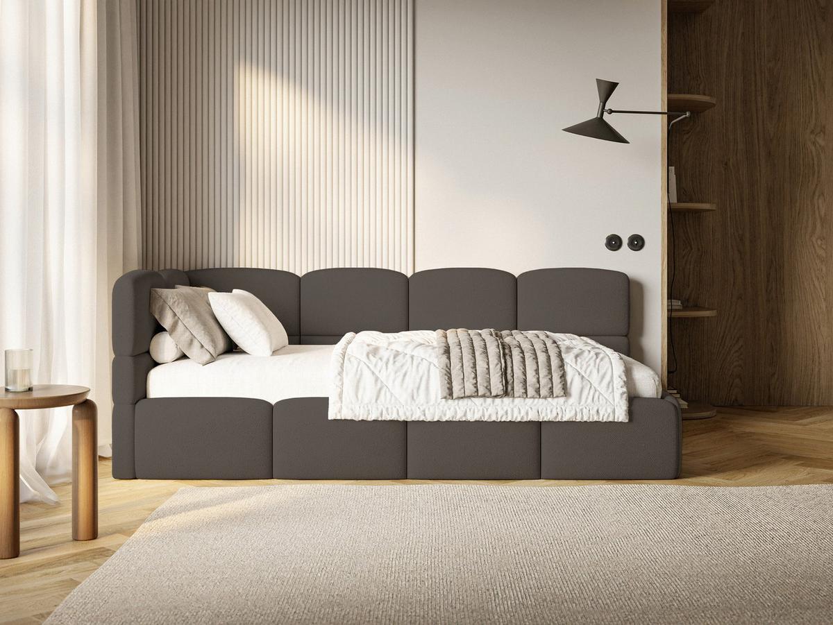 JUGENDBETT Cloudy Braun 120 x 200 cm - Schwarz/Braun, Kunststoff/Textil (120/200cm) - Selsey