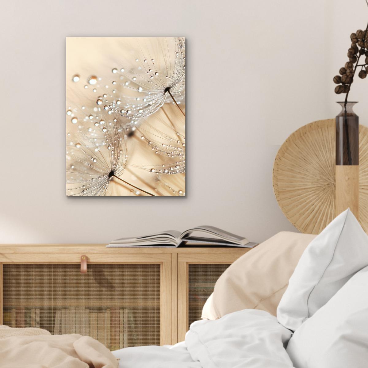 METALLBILD Löwenzahn - Abstrakt - Natur - Beige 30x40 cm - Braun, Metall (30/40cm) - MuchoWow