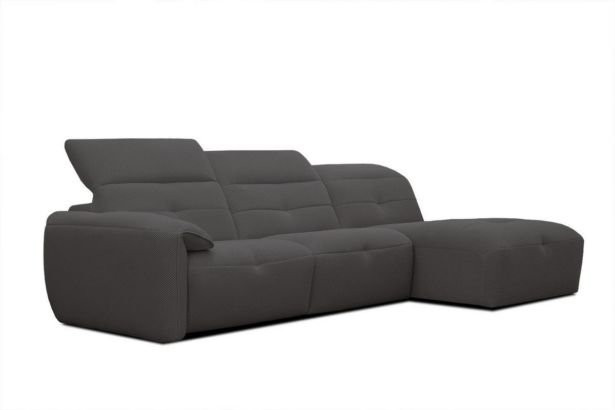 ECKSOFA TRENTO 4-Sitzer, dunkelgrau - Dunkelgrau/Schwarz, Holzwerkstoff/Kunststoff (262/165cm) - Wozimo