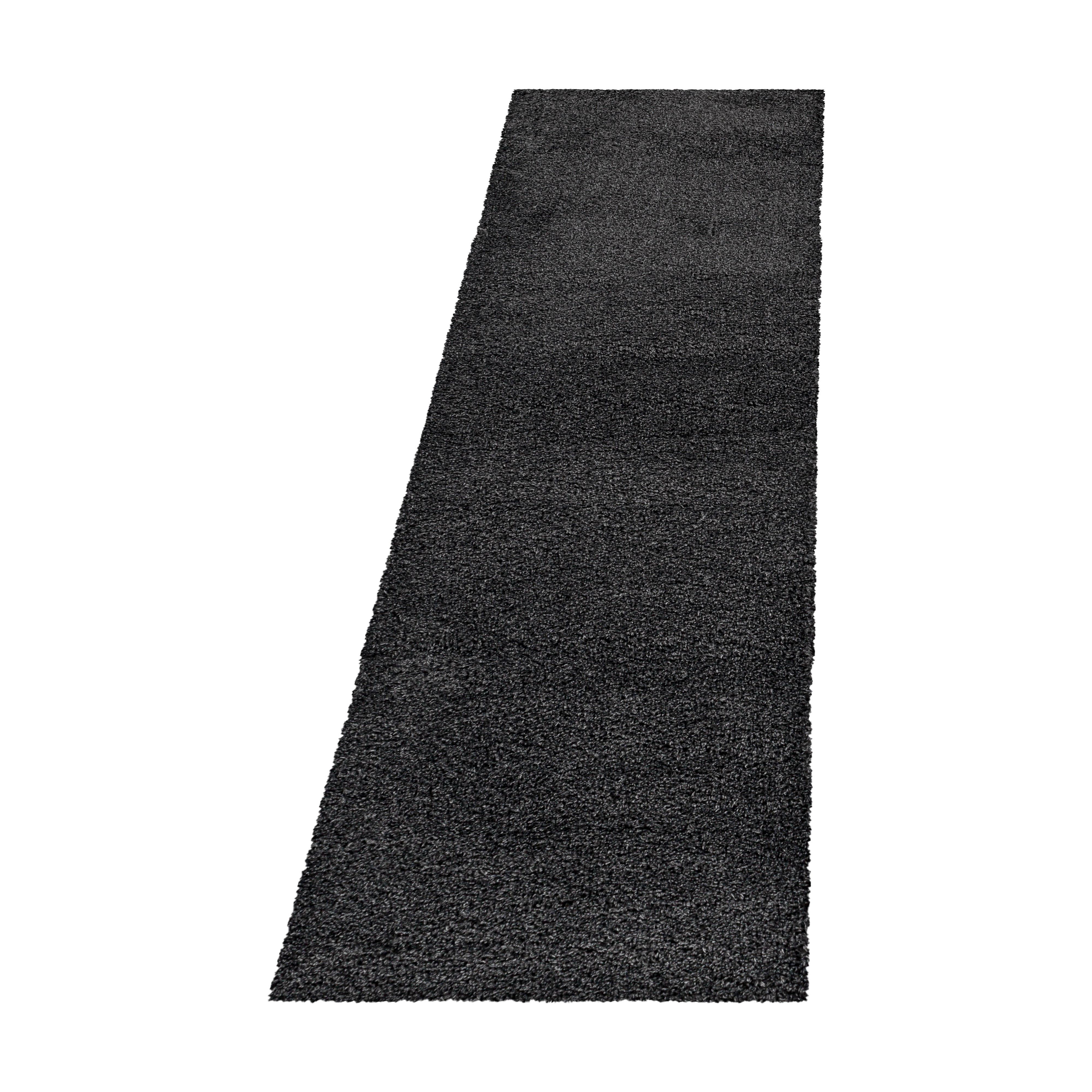 HOCHFLORTEPPICH SALZACH, einfarbig, Grau, 80 x 250 cm - Grau, Textil (80/250cm) - KADIMA DESIGN