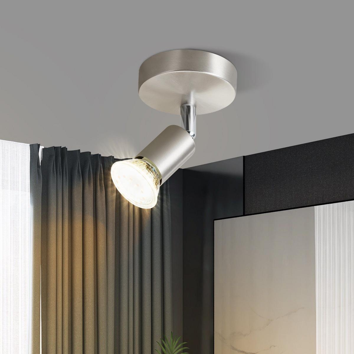 DECKENSTRAHLER Max 1-flammig 8/8/11 cm - Silberfarben, Metall (8/8/11cm) - Nettlife
