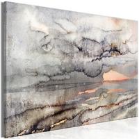 KUNSTDRUCK Grau 90/60 cm - Rot/Grau, Textil (90/60cm) - KUNSTLOFT
