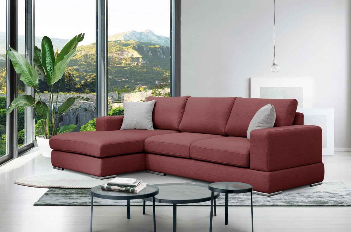ECKSOFA OTTO 4-Sitzer, bordeaux - Bordeaux, Holzwerkstoff/Textil (159/279cm) - Wozimo