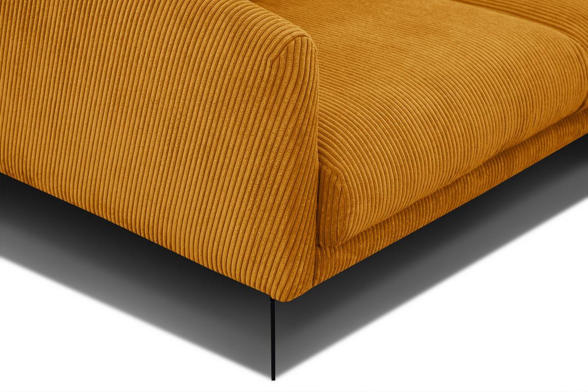 SOFA VILT 3-Sitzer, honig - Schwarz/Honig, Holzwerkstoff/Textil (202/89/94cm) - Wozimo