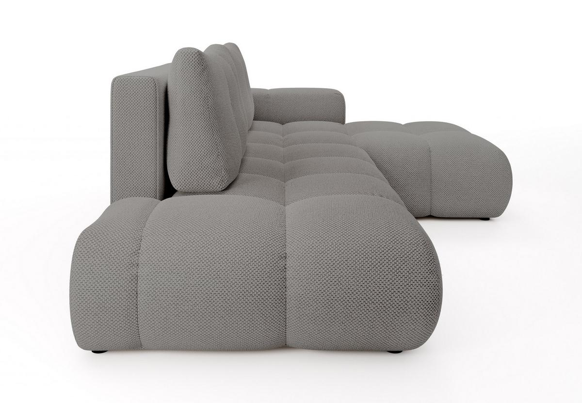 ECKSOFA DUCA R-S Grau Jersey mit Schlaffunktion - Grau, Holz (266.5/266.5cm) - MASSENO