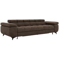 3-SITZER SOFA NIDELLO - Braun Velvet - Schwarz/Braun, Textil/Metall (260/70/97cm) - MKS