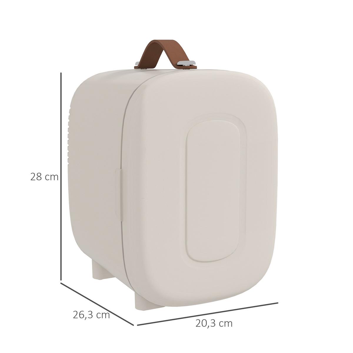 MINI-KÜHLSCHRANK ABS Aluminium Cremeweiß - Creme, Kunststoff (26.3/28/20.3cm) - HOMCOM