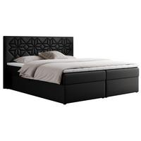 BOXBETT LEILA 120/200 Schwarz Kunstleder - H4 - Schwarz, Holz/Textil (120/200cm) - MKS