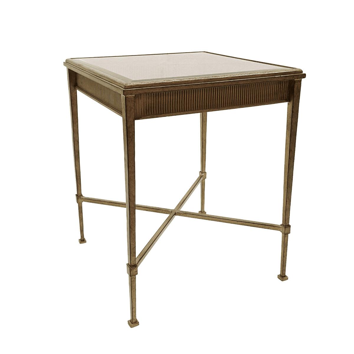 BEISTELLTISCH mit profiliertem Zierband L45 cm - ANTOINETTE - Goldfarben, Metall (45/45/56cm) - Signature