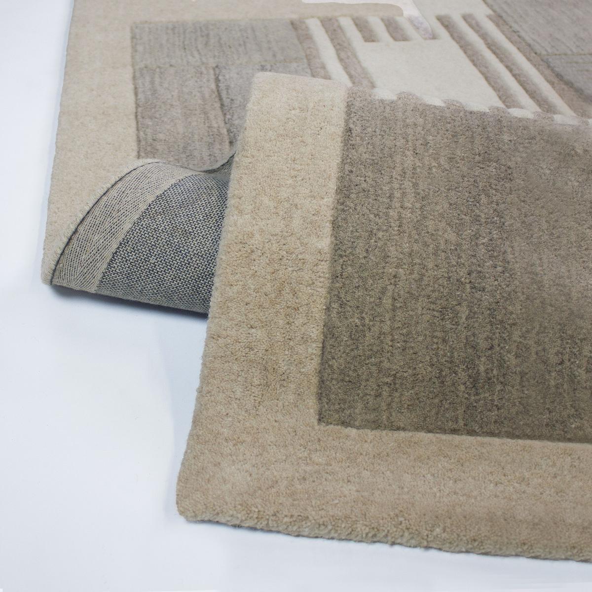 TEPPICH aus Wolle EDALE in Natur, geometrisch, 140 x 200 cm - Beige, Textil (140/200cm) - KADIMA DESIGN
