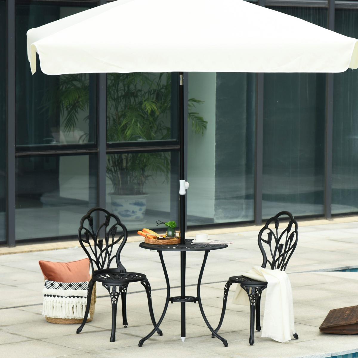 GARTENMÖBEL Set, Aluminium, Schwarz - Schwarz, Metall - Outsunny
