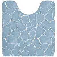 WC-VORLEGER Organisch - Muster - Blau Toilettenvorleger 55x60 cm - Hellblau, Textil (55/1cm) - OnlyWow