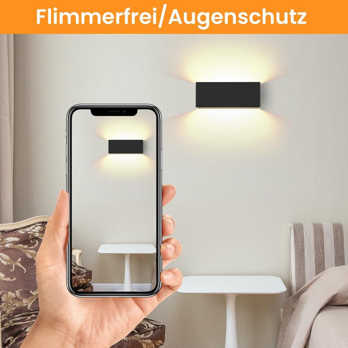 WANDLEUCHTE Flamwin 10.0/8.0/20.0 cm - Schwarz, Metall (10/8/20cm) - ZMH