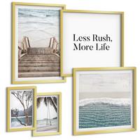 BILDER SET 5er Set - 50x50 cm & 20x30 cm & 40x60 cm Goldrahmen - Tropenurlaub - Goldfarben, Kunststoff (40/60cm) - TULUP