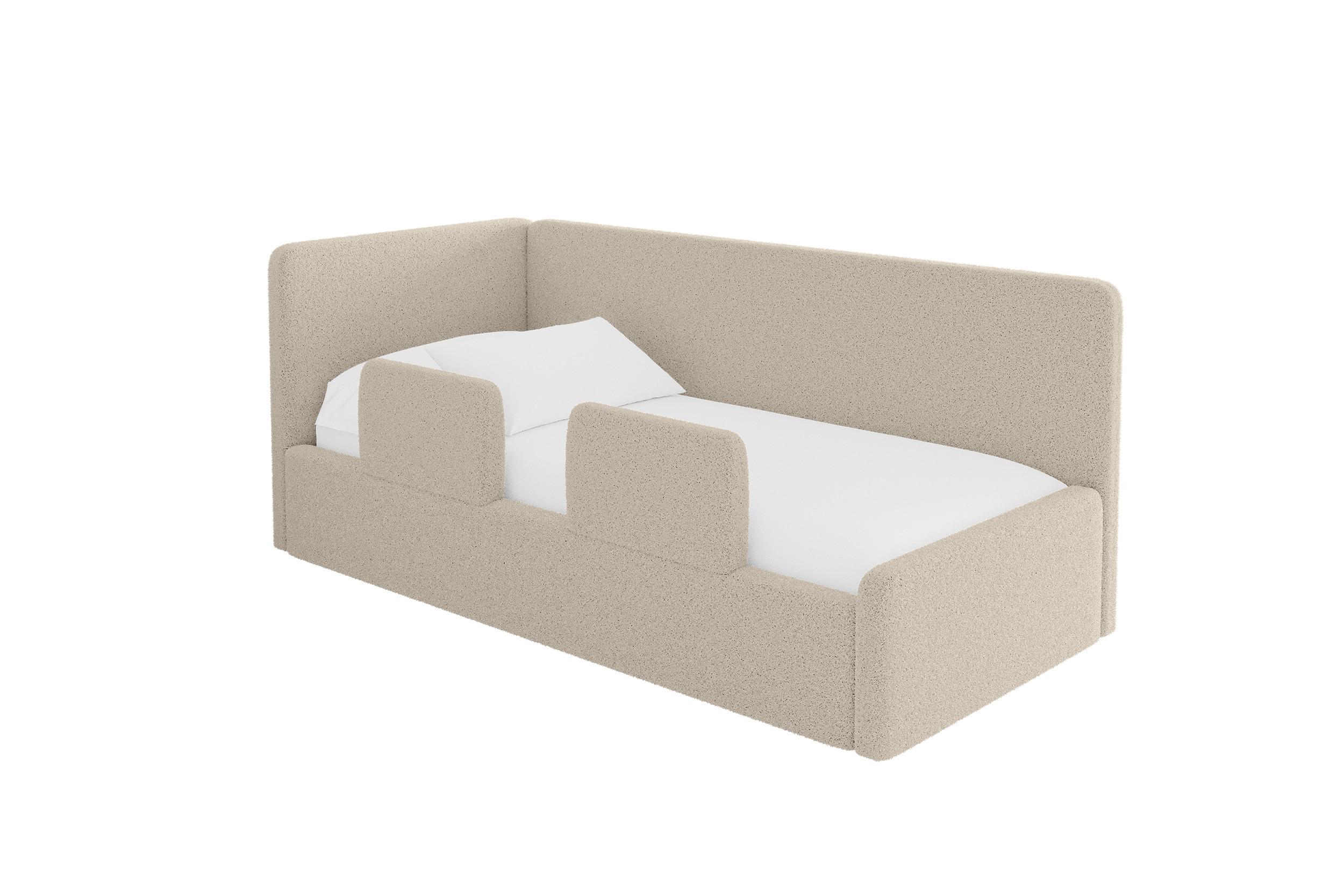 EINZELLBETT Jugendbett mit Bettkasten und Matratze H3/H4, Rechts - NORY 100x200 Dunkelbeige - Taupe, Holzwerkstoff/Textil (100/200cm) - ALTDECOR