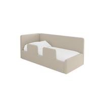 EINZELLBETT Jugendbett mit Bettkasten, Rechts - NORY 80x200 Dunkelbeige - Taupe, Holzwerkstoff/Textil (80/200cm) - ALTDECOR