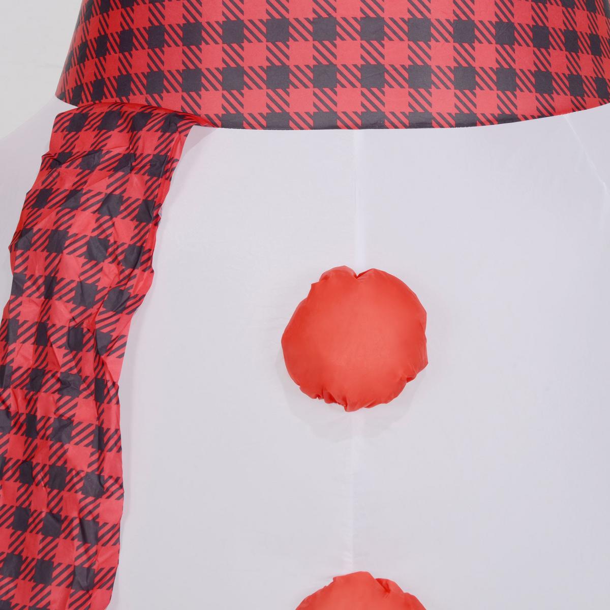 WEIHNACHTSDEKO Schneemann, 240 cm, , mit LEDs - Weiß, Kunststoff (100/240/165cm) - Outsunny