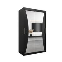SCHWEBETÜRENSCHRANK 200/120/62 2-türig - Silberfarben/Schwarz, Holz/Kunststoff (120/200/62cm) - MÖBEL KRYSPOL