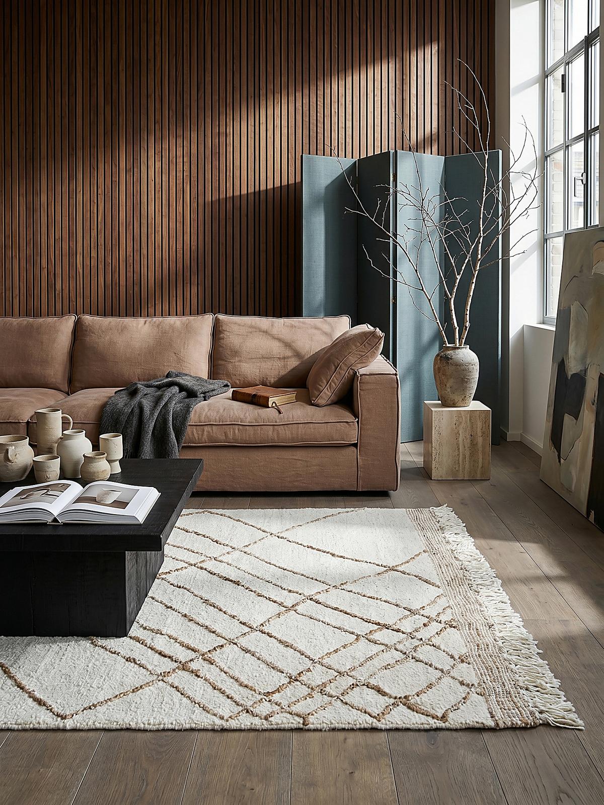 NATURTEPPICH handgewebt VYNE, abstrakt, Beige-Natur, 160 x 230 cm - Beige, Textil (230/160cm) - KADIMA DESIGN